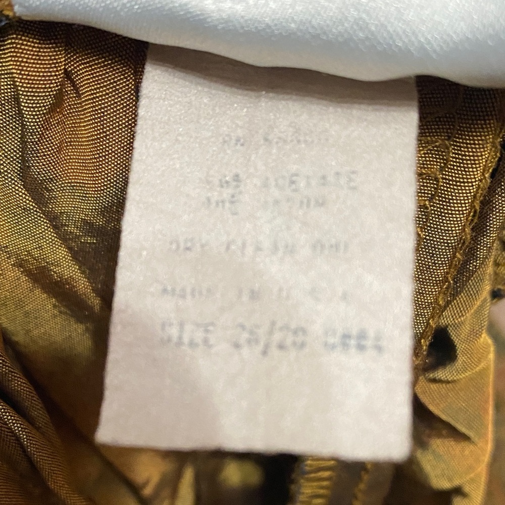 Vintage Adrian Jordan Olive Green Paisley Skater Skirt Floral Boho - Picture 7 of 7